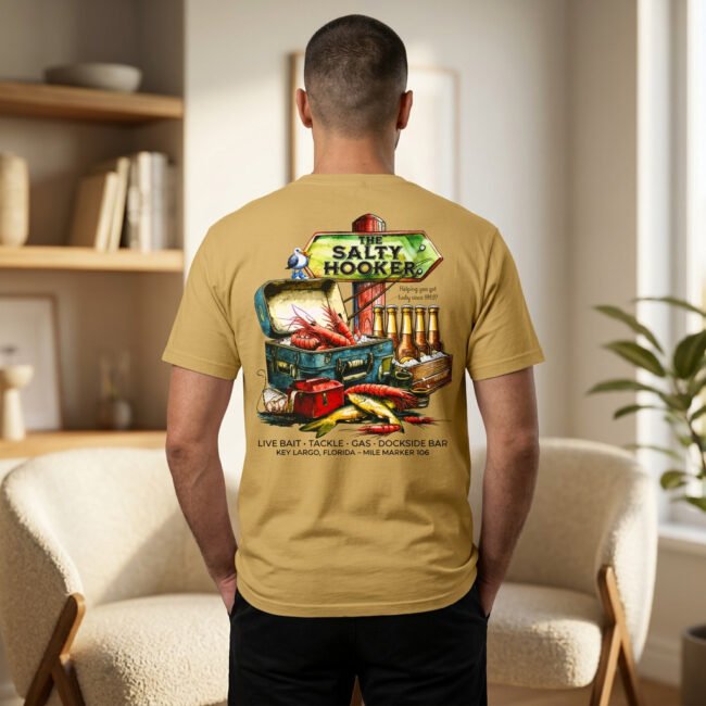 The Salty Hooker T Shirt, Bait & Tackle Shop Tee, Dockside Dive Bar Shirt