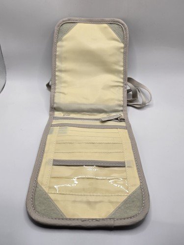 Austin House RFID Protection Nylon Travel Neck Pouch, Gray, Clear Window