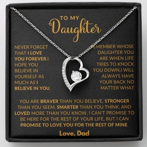 To My Daughter Necklace, Daughter Father Necklace, Daughter Gift From Dad