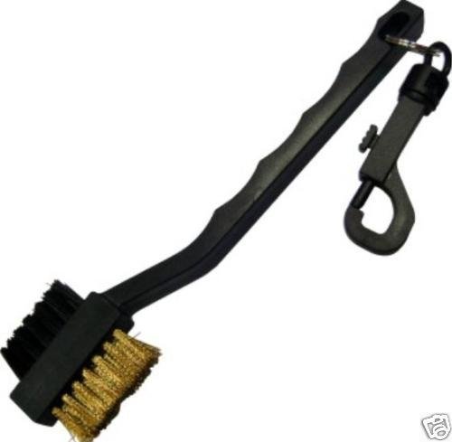 2 Sided Metal/Plastic Golf Brush Club Cleaning W/ Snap Clip US Seller