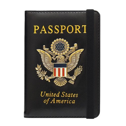 Slim Leather Passport Wallet Cover– Multi-Card + Boarding‑Pass Holder, RFID‑Safe