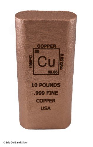 5 Pounds Fine Copper Rounded Edge Bar Element Design | 5 lbs lb Bullion