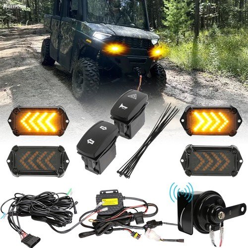 UTV Turn Signal 110dB Horn Kit Street Legal For Polaris Ranger Crew 1000 900 570