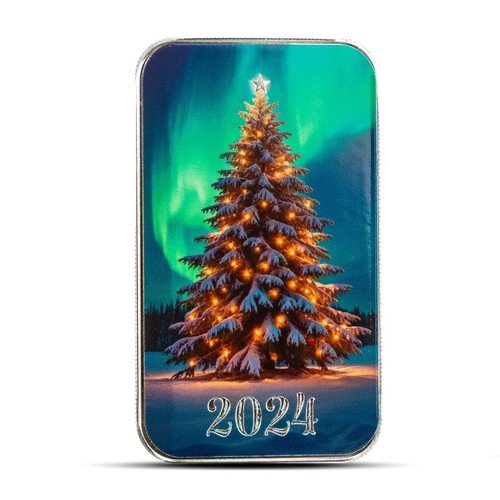 1 oz Lighting the Tree Silver Bar (Color)