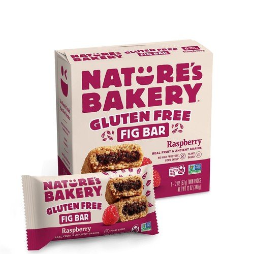 Nature's Bakery Gluten Free Fig Bars Raspberry 6 Twin Packs Healthy Snack
