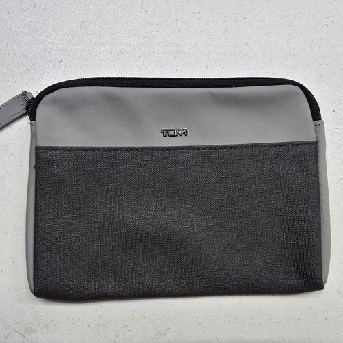 Tumi For Delta Accessory Travel Bag Pouch Gray 8×6 Zip Close
