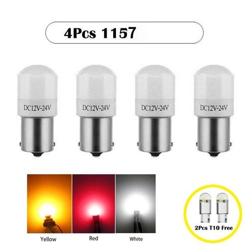 RRSTOB 4PCS 1157 3030 6SMD Ceramic LED Bulbs Canbus 12-24V for Brake Turn Tail