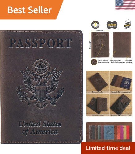 Genuine Leather Passport Holder – Slim Travel Accessory for Men & Women