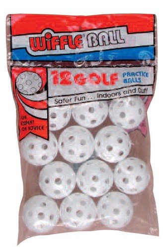 12 Official WIFFLE® Plastic Practice Poly Golf Balls