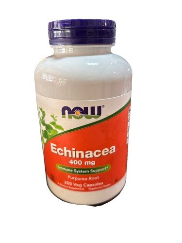 NOW FOODS Echinacea 400 mg 250 Veg Capsules Exp 06/2026