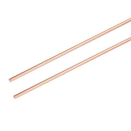 2Pcs 99.99% Pure Copper Round Rod, 1mm / 0.04" Dia 12.6" Length for DIY