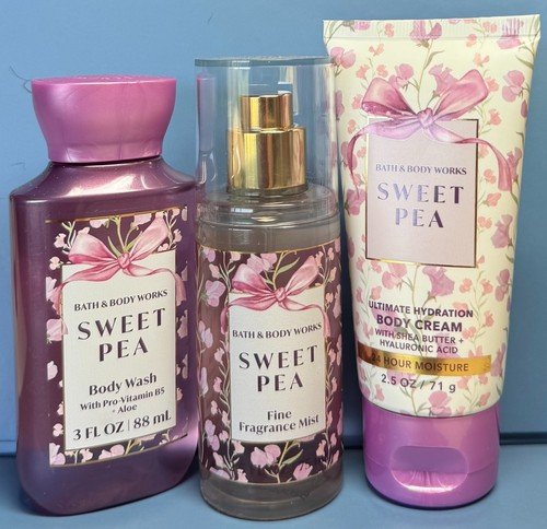 *NEW* SWEET PEA ~ 3PC TRAVEL GIFT SET ~ Bath & Body Works ~ SHIPS FREE!