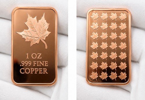 5 ounces .999 Fine Copper Bullion 2-Sided Colored Bar in Capsule AZTEC Warrior