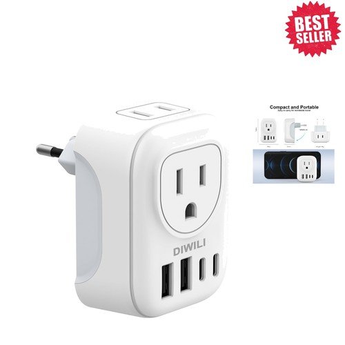 International Travel Plug Adapter: Charge 6 Devices, Perfect for  & Beyond