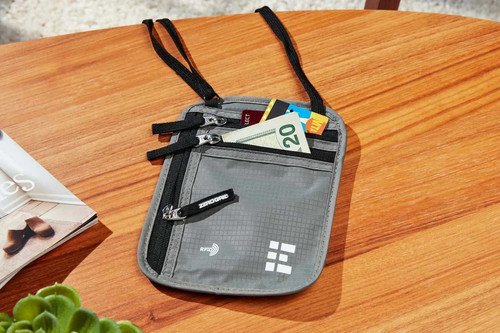 HERO Neck Wallet – RFID Blocking Passport Holder, Hidden Travel Pouch for Men &