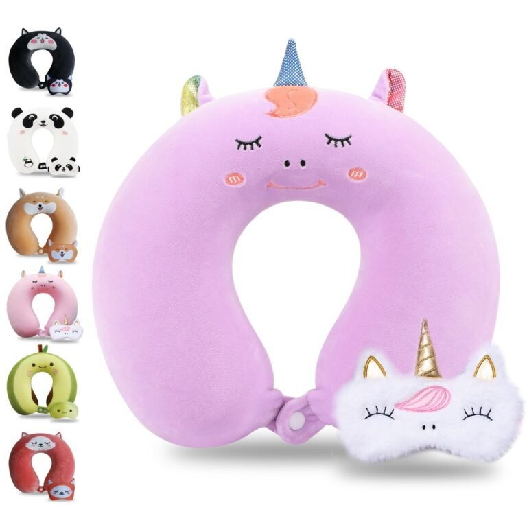 Cartoon Headrest & Neck Pillow for Kids Boys & Girls, Teens, Travel Accessori…