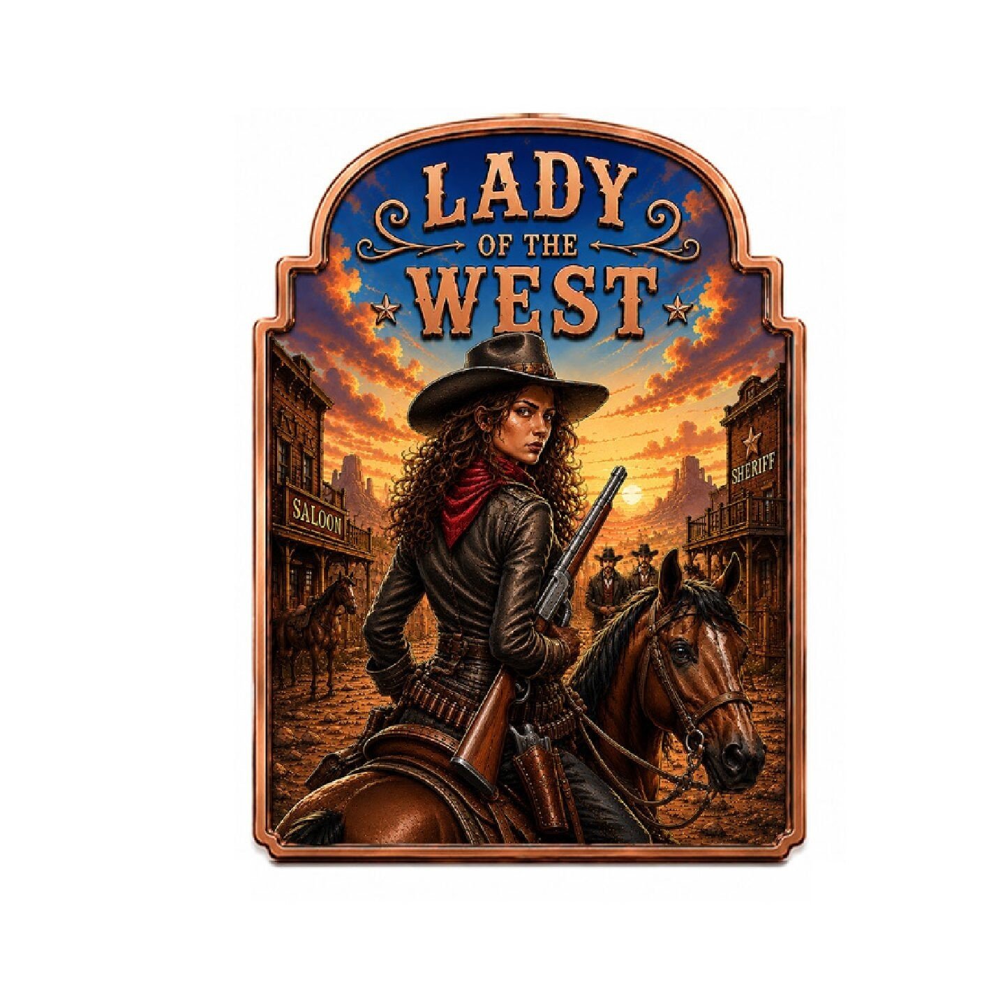 100 gram Copper .999 Lady of the West Colorized Copper in Display Box PRE-ORDER