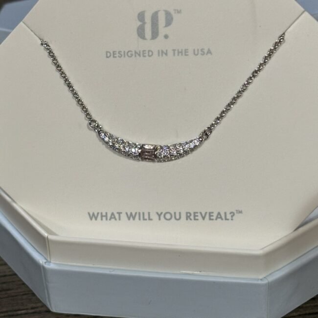 Bomb Party OG Necklace "Stay Golden" RBP 8327, LC Orchid Peach , Rhodium Plating
