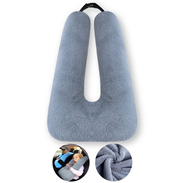 Travel Pillow Imitation Rabbit Fur for Kids & Adults – Comfortable Car Sleeping