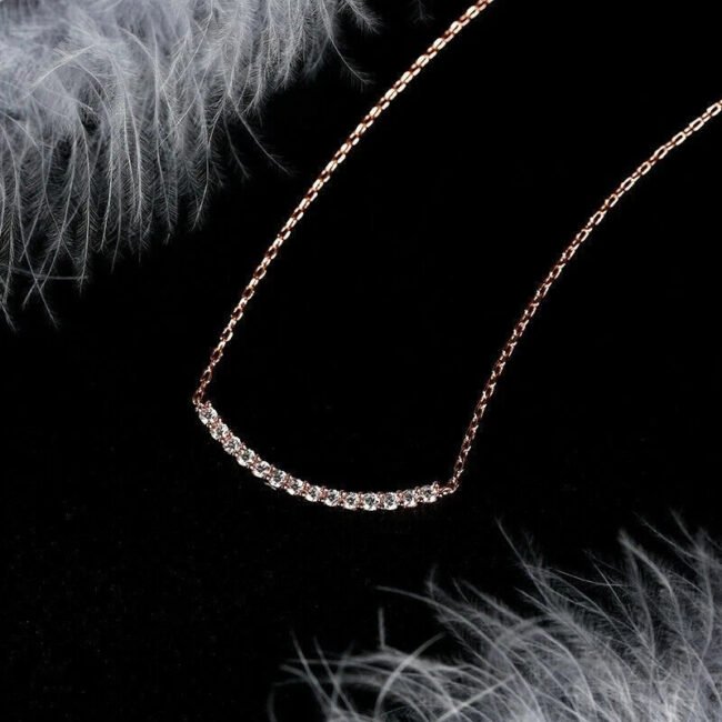 0.20Ct Round Cut VVS1 Diamond Bar Pendant 14K Yellow Gold Finish 18"Free Chain