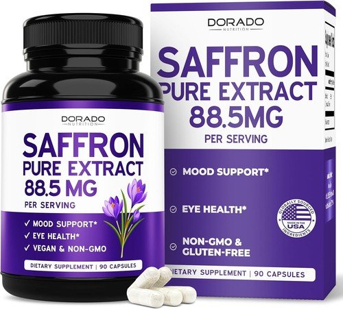 Saffron Supplements, 3 Month Supply, Pure 88.5Mg Saffron Extract for Women & Men