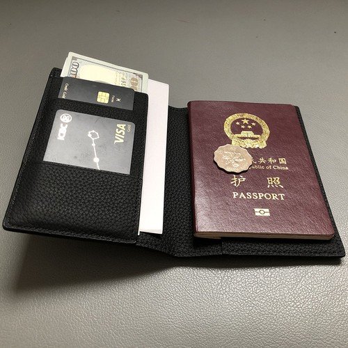 Genuine Leather Travel Passport Wallet Holder Men Women Homemade Card Protector