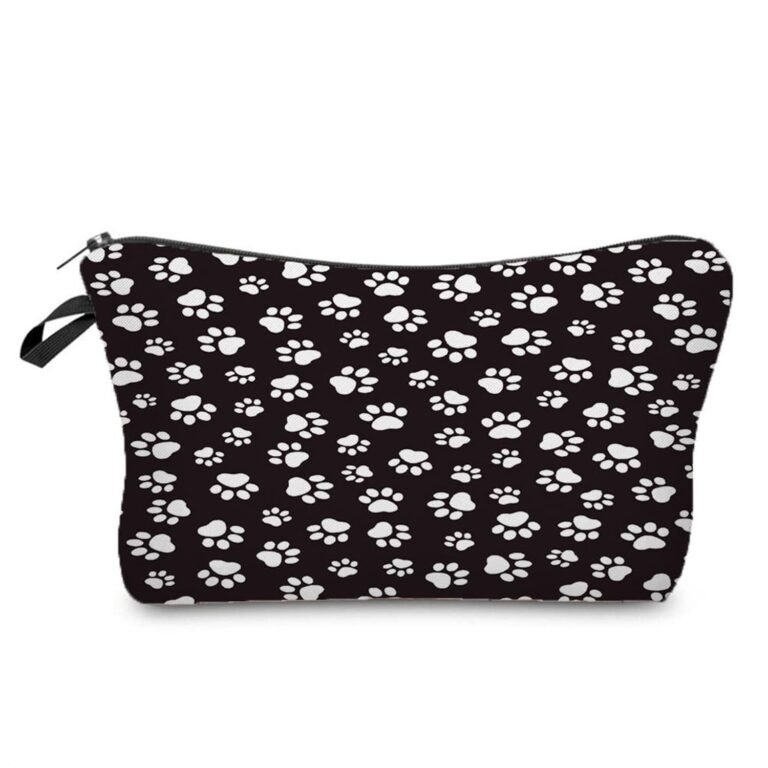 Paw Print Makeup Bag Travel Accessories Small Size Toiletries Makeup Organize…