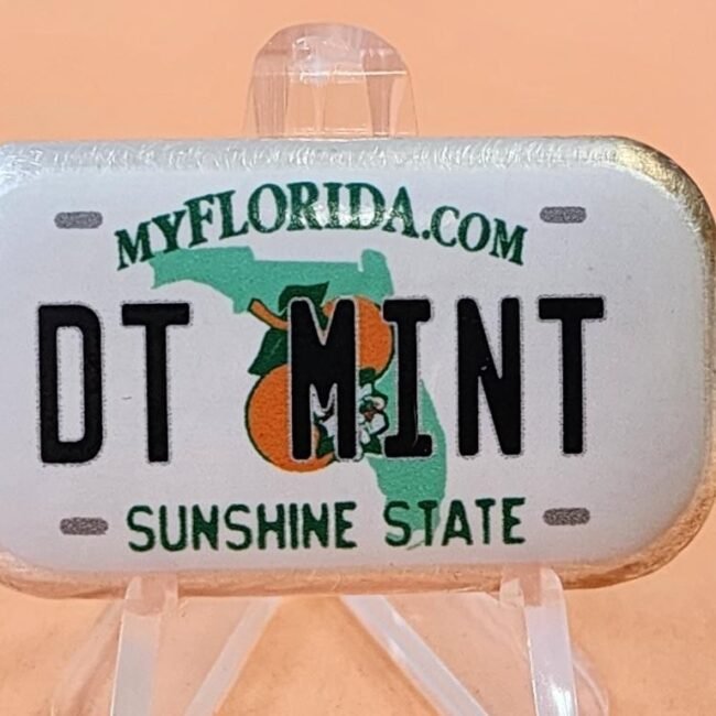 Sunshine State My Florida 2023 DT Mint Vinyl Coat  2 oz  .999 Silver Poured Bar