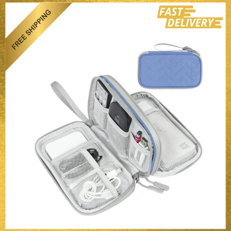 Travel Cable Organizer Pouch Waterproof Oxford Double Layers All-in-One Storage