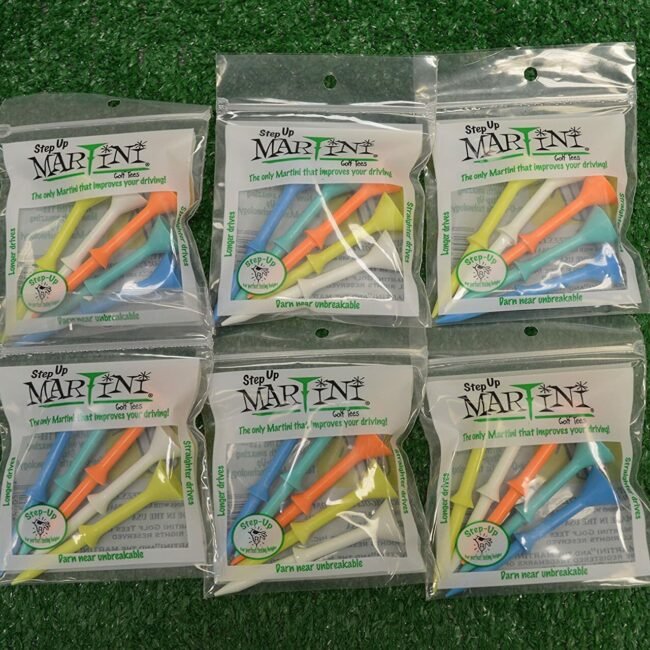 Martini Golf Tees 3-1/4'' - Step Up - Multi Color - 6 Packs