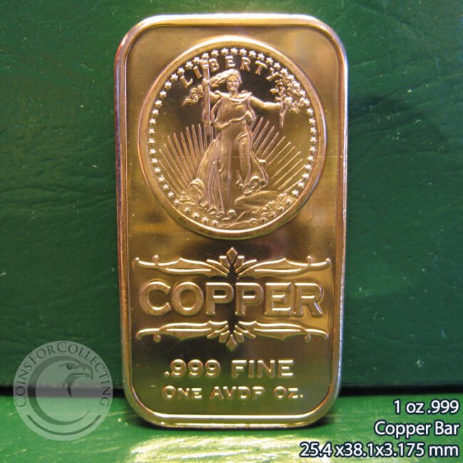 "Saint Gaudens" 1 oz .999 Copper Bar