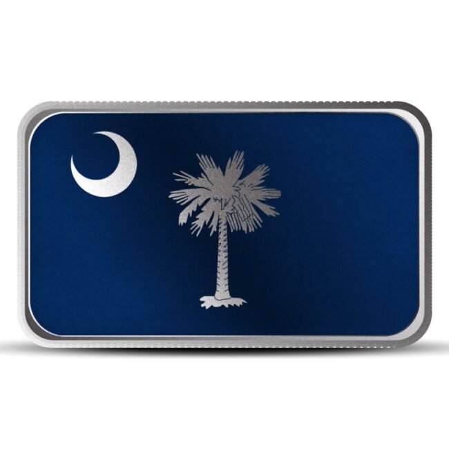 1 oz South Carolina State Flag Silver Bar (Colored)