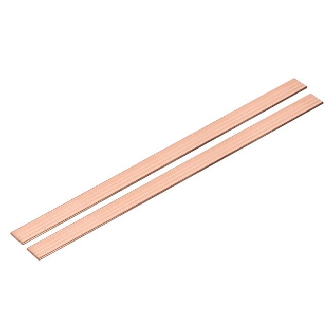 2Pcs Copper Flat Bar, 0.04" x 3/8" x 13'' C110 Solid Copper Bus Bar Stock