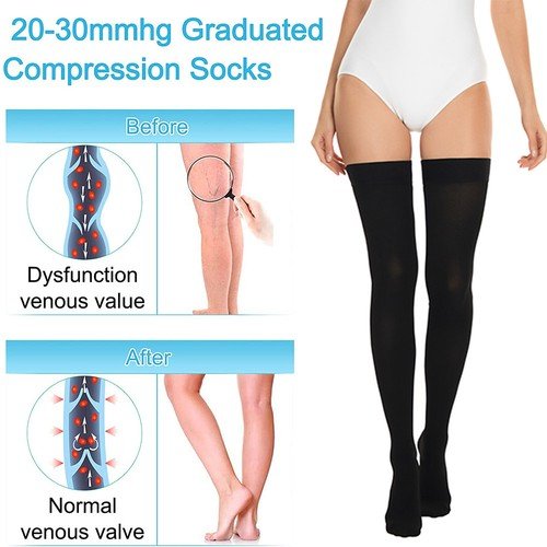 Compression Socks 20-30 mmHg Thigh High Support Stockings Medical Varicose Veins