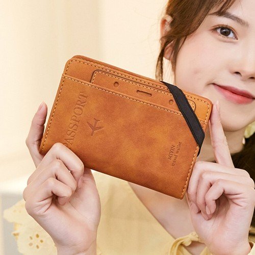 Travel Passport Holder Wallet Holder RFID Blocking Leather Card Case Cover Gift