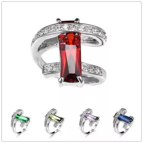 USA Men Women 8MM Stainless Steel CZ Ring Band Size 6-12 Engagement Wedding New