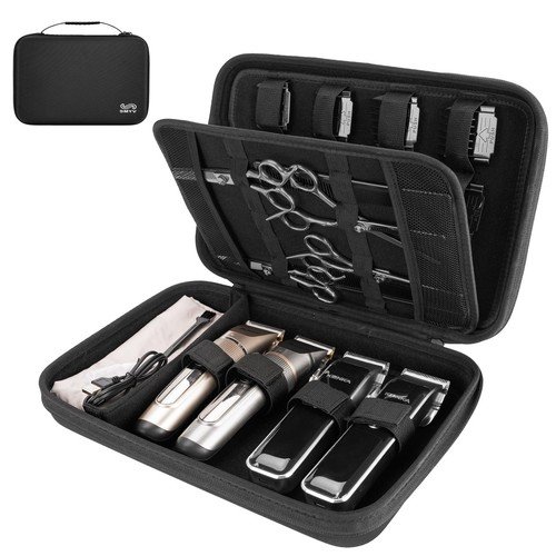 Barber Accessories Travel Case, Hair Tools Organizer Bag, Black Storage Solution