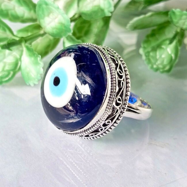 Evil Eye Ring 925 Sterling Silver Ring Handmade Gemstone Ring Women's Ring