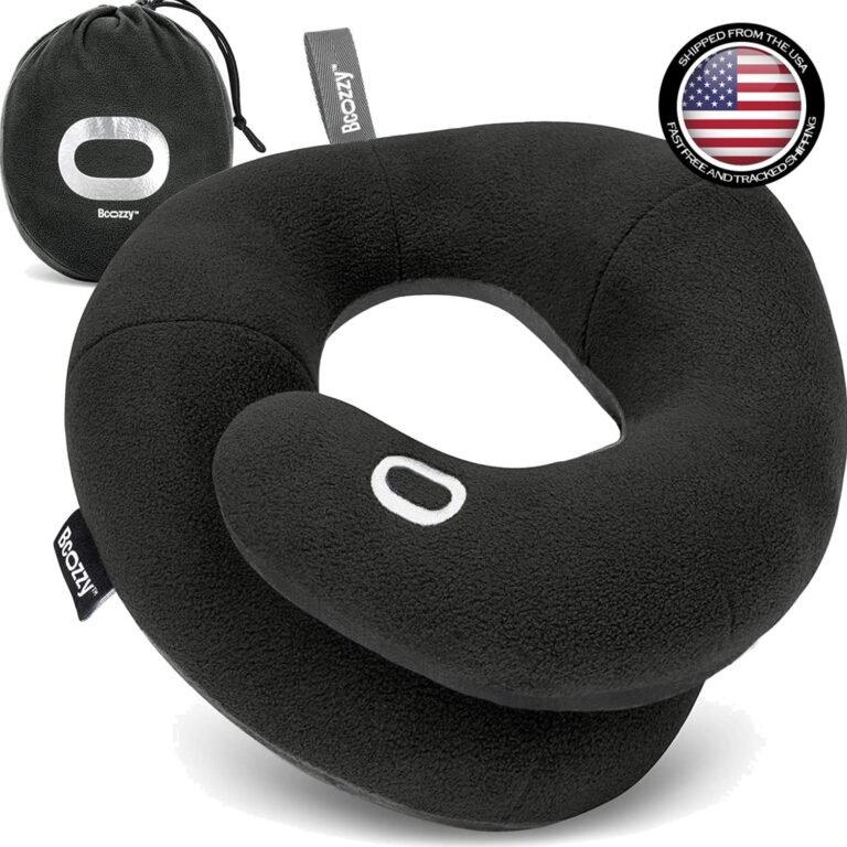 Travel Neck Pillow 10.63 Inch Large Double Support Hypoallergenic Microfiber …