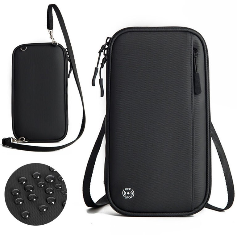 Wallet passport bag, shoulder phone bag, travel document storage bag