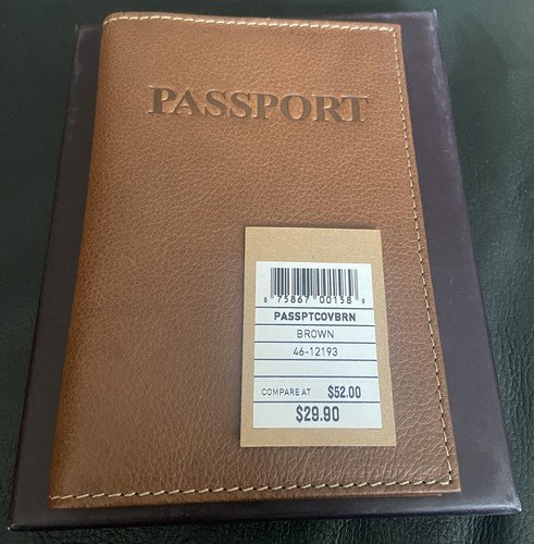 Johnston & Murphy Brown Leather Passport Holder , NEW, Fast Shipping