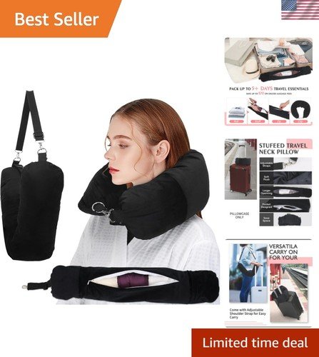 Travel Neck Pillow Stuffable with Clothes, Stuffable Travel Pillow