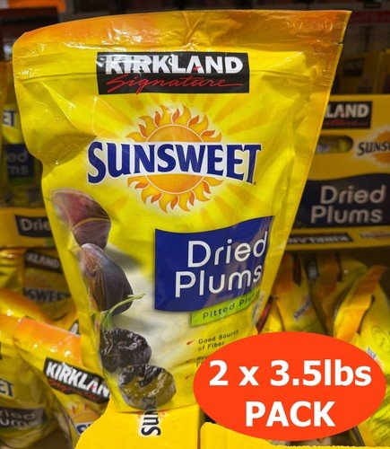 Kirkland Sunsweet Dried Plums Pitted Prunes Healthy Snack  2 PACK - 3.5LBS EACH