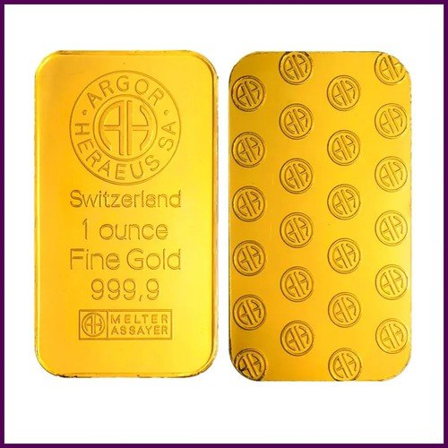1 oz Swiss Argor Heraeus Gold Bar Gold Coin Bullion Acrylic Seal Packaging