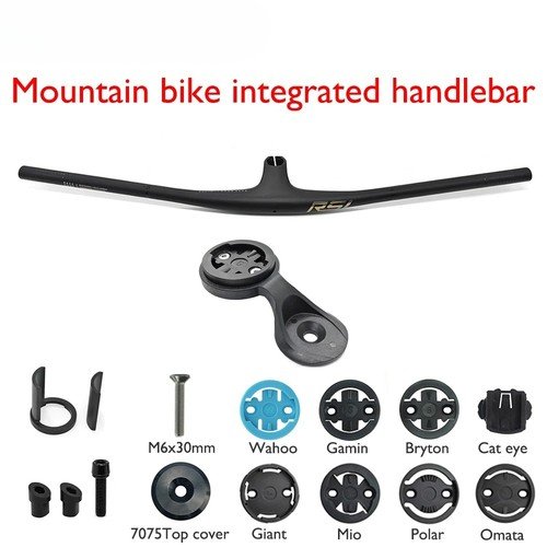 Carbon MTB Bicycle Integrated Handlebar 13° 28.6mm with Bike Computer Mounts