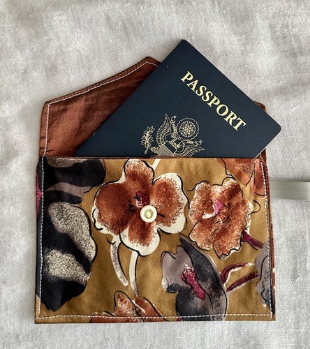 Silk Passport Holder/Cover *HANDMADE* Excellent gift item ! Travel, Recycled