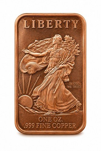 1 oz Walking Liberty Copper Bar .999 Fine Copper  -20 PACK Auction #5
