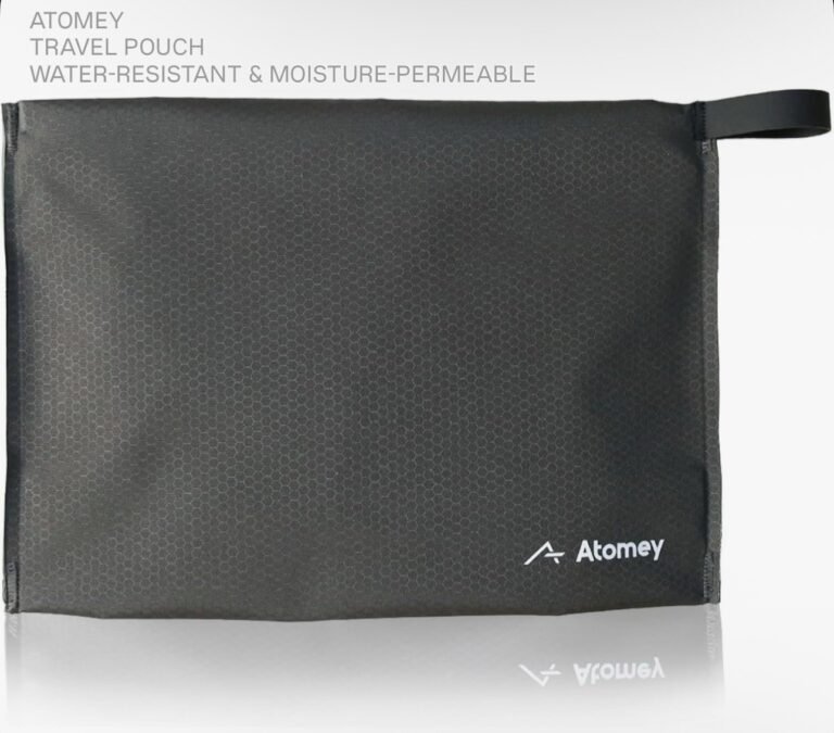 Atomey Travel Pouch Water-Resistant Dry-Through Toiletry Bag Charcoal From Japan