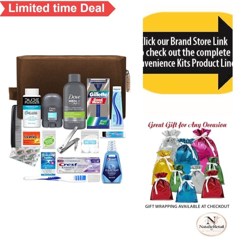 Men’s Travel Kit 20 Piece TSA Compliant Toiletries Gift Set Dopp Bag with