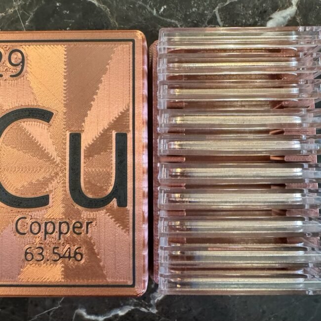3D Printed Copper Bar Holder Box. Holds (10) 1 oz. copper bars w/capsules or w/o